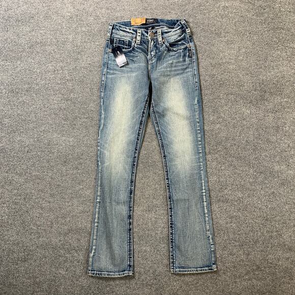 Silver Jeans Womens 25 Light Denim Suki High Baby Bootcut Well Defined Curve - Picture 2 of 12